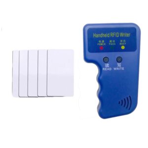 Handheld 125KHz RFID Card Copier Writer Duplicator Programmer Reader + EM4305 T5577 Rewritable RFID Tag Keyfobs Cards