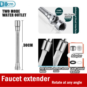 Universal Faucet Extender 360 Degree Rotating Anti-Splash Head Nozzle Aerator Bendable Sink Extension Hose Kitchen Accessories