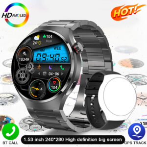 For Huawei GT4 PRO Smart Watch Men New Watch 4 Pro 1.53ΓÇ¥AMOLED HD Screen Bluetooth Call GPS NFC Heart rate Waterproof SmartWatch