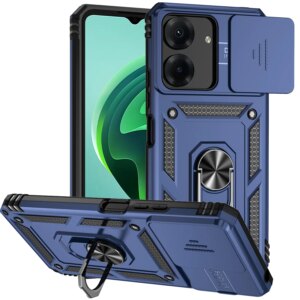 Side Camera Lens Case For Xiaomi Poco C65 Redmi 13C Armor Shockproof Car Magnetic Holder Ring Protective Hard Phone Cover Coque