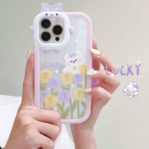Cute Duck Line Painted Case For IPhone 14 12 11 13 Pro Max X XR XS Max 7 8 Plus SE 2020 2022 6s iphone11 Shockproof Cover Funda