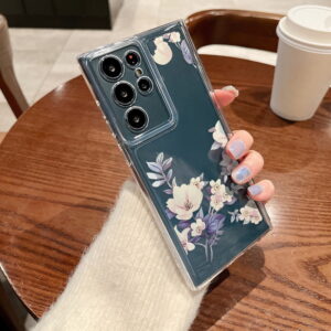 Flower Silicone Phone Case For Samsung Galaxy S24 Ultra S21 S23 FE A55 A54 A53 5G S23 S22 Ultra Transparent TPU Soft Back Cover