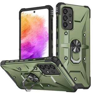 Armor Shockproof Case For Samsung Galaxy A53 A33 A73 A12 A52 A32 5G A03S A04 A14 A34 54 15 Magnetic Metal Ring Holder Back Cover