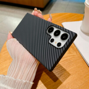Business Slim Thin Carbon Fiber Pattern Phone Case for Samsung S24Ultra S23Ultra S22Ultra Note20U Shockproof Hard Armor Cover