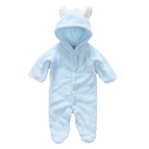 Autumn Winter Baby Romper Boys Girls Ears Hooded Long Sleeve Baby Clothes Solid Newborn Baby Girl Clothes
