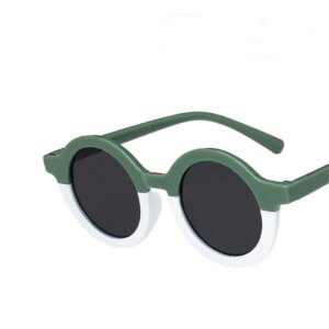 Children Boy Girl Cute Leopard Double Color Cartoon Bear Shape Round Sunglasses Kids Vintage Sunglasses UV400 Protection Classic