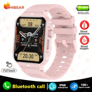 For Huawei Xiaomi GPS Outdoor Military Rugged Sports Bluetooth Call Smartwatch Men Waterproof Voice Assistant Health Smart Watch
