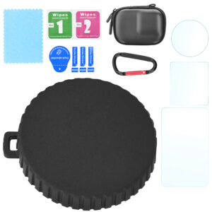 TPU Lens Protective Cap W/ Carrying Case Tempered Glass Front Rear Screen Protector for DJI Osmo Action 3/4 Accessories