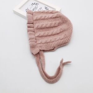 Candy Color Baby Beanie Cap Winter Warm Knit Hat for Girls Boys Solid Ruffles Toddler Kids Crochet Bonnet Children Accessories