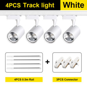 LED Track Light Spotlight AC175-265V 12W 20W 30W 40W Warm White Cool White ABS Material COB Chip Indoor Outdoor For Home Modern
