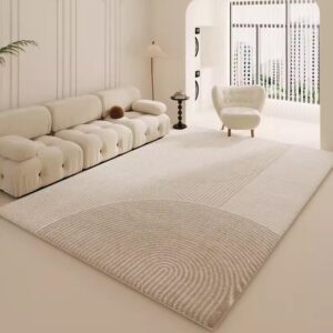 VIKAMA Minimalist Style Imitation Cashmere Living Room Rug Light Luxury Sofa Coffee Table Blanket Warm Color Bedroom Floor Mat