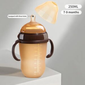 Nano Silicone Newborn Baby Bottles With Handle 150ML/250ML Wide-mouth Brestmilk Design Anti-Colic Baby Milk Feeding Bottles