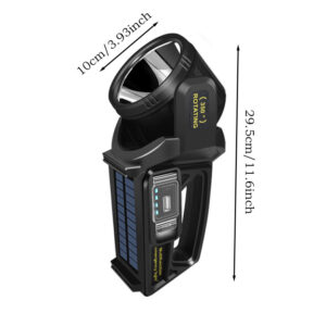 9 Modes Rechargeable Led Spotlight Flashlight with 350┬░ Rotate Head, Spot Lights Outdoor Handheld Waterproof Solar Flashlight