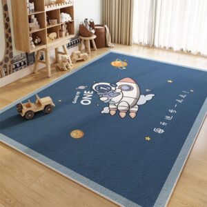 Cartoon Crystal Velvet Carpet Living Room Children’s Crawling Mat Reading Area Baby Play Crawling Mat Bedroom Bed Rug