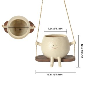 Swing Face Planter Plant Hanger Baskets Lovely Pot Succulent Flower Pots Balcony Wall Hanging Planter Decor Home Garden Accesso