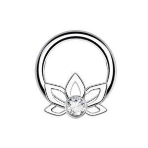 1PC Mudball Crown Flowers Circular Bead Ring Closer Ring Nose Lip Ring Labret Ear Tragus Helix Cartilage Daith Earrings Piercing
