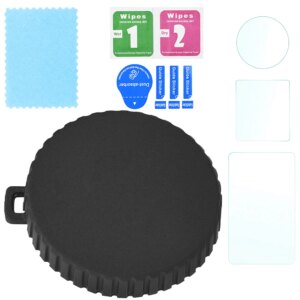 TPU Lens Protective Cap W/ Carrying Case Tempered Glass Front Rear Screen Protector for DJI Osmo Action 3/4 Camera