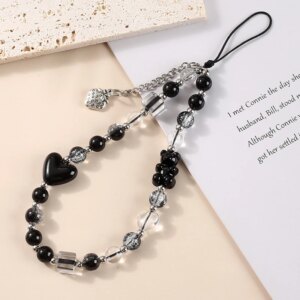 Fashion Cartoon Animal Flower Bow Beaded Mobile Phone Chain Acrylic Cellphone Hanging Cord Sweet Women Girls Phone Strap Lanyard