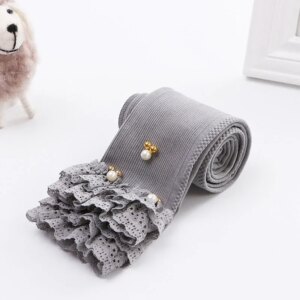 Girls Skinny Leggings Candy Color Lace Ruffles Mickey Beads Leggins for Baby Girl Kids Children Costume Princess Soft