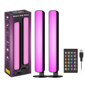 USB LED Light Bars RGB 16 Color Changing TV Backlights Music Sync Ambient Lamp Rhythm Strips for PC Gaming Room Bookshelf Decor