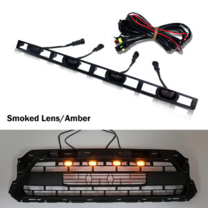 iJDM 4pc Set Front Bumper Hood Grille LED Amber white Lights For Toyota Tacoma 2012-2015 LED Lights For Front Bumper Grille 12V