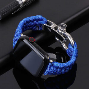 Strap for Apple Watch band Ultra 49mm 44mm 40mm 45mm 41mm 38MM 42MM Adjustable Nylon Braided Bracelet iWatch Serie 3 5 se 6 7 8