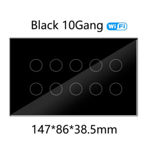 WIFI Smart Touch Light Wall Switch Interruptor Glass Panel 8/10 Gang 147*86mm Work Tuya APP Whole house intelligent control