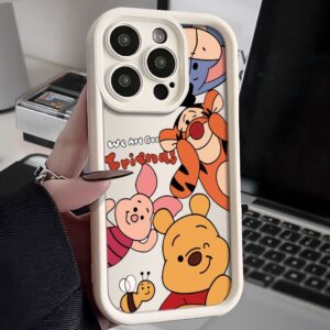 Disney Winnie Pooh Luxtury Phone Case For iPhone 15 14 Pro Max 13 12 11 15 Pro XS MAX XR 7 8 PLUS Soft Silicone Shockproof Cover