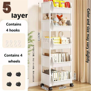 Trolley Bookshelf Portable Creative Mobile Display Cabinet Corner Kitchen Storage Rack Living Room Movable Bookshelf With Wheels