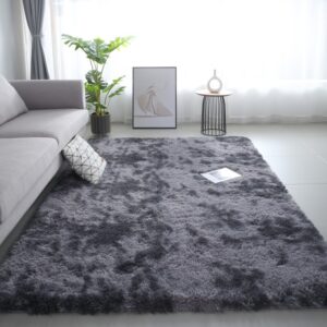 VIKAMA Tie-Dye Plush Carpet Large Area Living Room Floor Mat Home Decor Kawaii Soft Non-Slip Bed Blanket For Children’s Bedroom