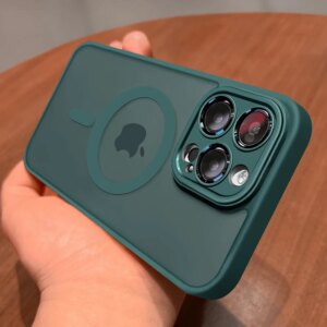 NEW Matte Frosted Style Magnetic Case For iPhone 15 14 13 12 11 Pro Max Plus For Magsafe Lens Protective Wireless Charge Cover