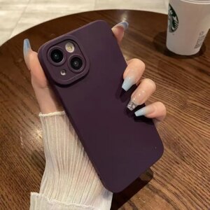 Highend Black Shockproof Silicone Phone Case For iPhone 15 14 13 12 11 Pro Max Mini X XS XR 7 8 Plus Protectiv Lens Back Cover
