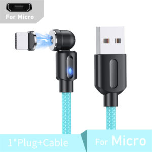 USLION 540 Rotate Magnetic Cable USB C Charging Cable Magnetic Charger Micro USB TypeC Phone Cable for IPhone Xiaomi Huawei