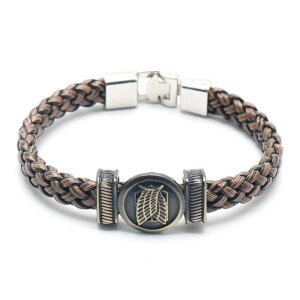 One Piece Luffy Pirate Bracelet Cartoon Action Figure Toy Straw Hat Punk Black Leather Braided Bracelet Cosplay Accessories Gift