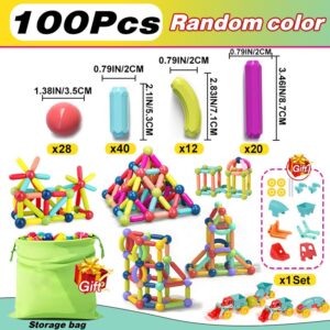STEM Magnetic Building Blocks Toy Magnetic Construction Set Magnet Ball Sticks Rod Games Montessori Educational Toys For Kids