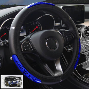 Automotive Universal Steering Wheel Cover for 14.5-15inch Reflective Dragon Leather Embossed Wear Resistant Steering Wheel Cover