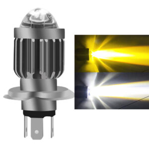 Motorcycle Headlight H4 BA20D LED MOTO Fisheye Lens P15D-25-1 White Yellow Bulb 9-85V 15W Fog Lamp For Motorbike Electric Light Fengshi