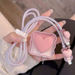 Charger Protector Cable Organiser for IPhone 16 15 14 13 12 Pro Max 18W 20W Cartoon Type C Data Cable Management Cord Winder Kit