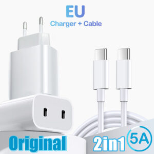 40W USB C Charger Fast Charge Dual PD Charger Type C Fast Charger Adapter For iPhone Xiaomi Samsung Huawei Phone