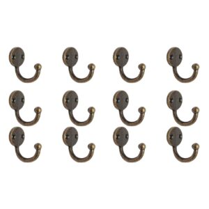 Lot 12Pcs Retro Coat Hat Hook Door Wall Hanger Alloy 35 x 30mm -Bronze