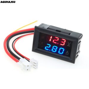 0.28″led DC0-100V 10A Digital Voltmeter Ammeter 2 in1 Multimeter 12V/24V Voltage Ampere Meter Volt Amp Gauge Panel Dual Display