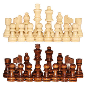 Wooden Checkers Standard Tournamen Staunton 32PCS Chess Game Pawns 2.2in King Figures Figurine Pieces for Chess Board Game