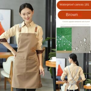 Thick Canvas Aprons For Woman With Pockets Gardening Waterproof Coffee Salon Working Labor Protection Kitchen Apron For Men