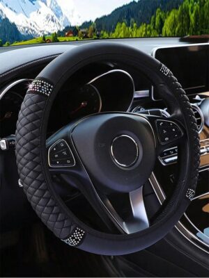 Car Steering Wheel PU Leather Diamond Cover