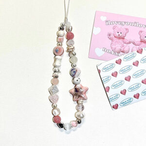 INS Blue Star Seashell Beaded Phone Strap Cute Charm Chain Flower Phone Lanyard Keychain Woman Girl Bag Pendant For Phone Case Luolong