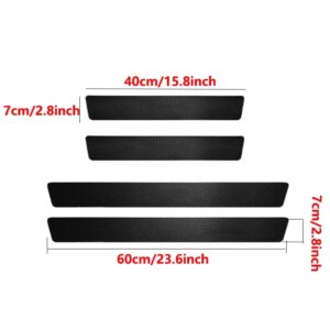 5pcs/4pcs set Carbon Fibre Threshold Protection Strip Universal Anti-scratch and Anti-collision Door Decorative Strip Sticker