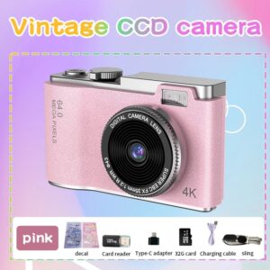 Digital Camera Children Camcorder 2.4″ inches Rechargeable Autofocus Vlogging Compact Cameras For Beginner Photography Selfie