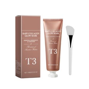 T3 Collagen Mask, T3 Baby Collagen Glow Mask, T3 Collagen Peel Off Mask, Korean Face Mask Make Glowy Skin, Skin Elasticity