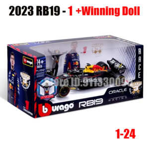 Bburago 1:24 2023 F1 Red Bull Racing RB19+Winning Doll 1# Verstappen 11# Perez Paint Formula One Alloy Super Toy Car Model