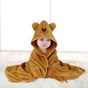 Hot Selling New Cartoon Animal Baby Bath Towel With Hood, Children’s Soft And Fast Absorbent Coral Velvet Baby Bath Towel